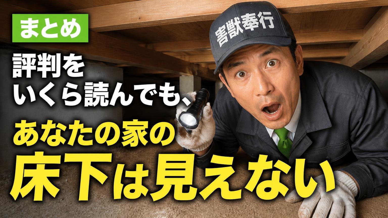 まとめ|評判をいくら読んでも、あなたの家の床下は見えない