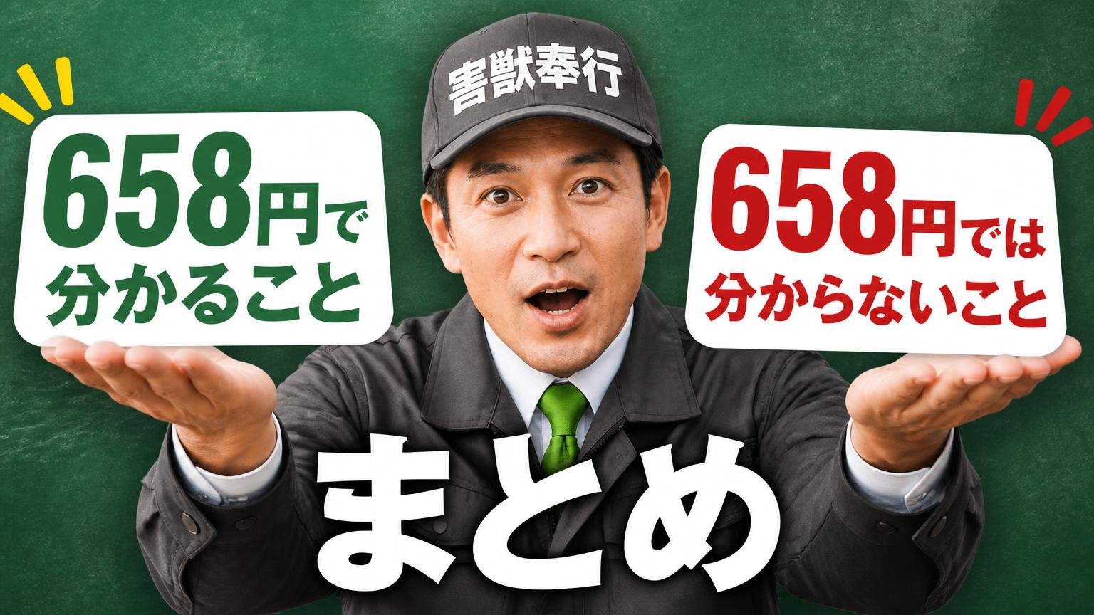 まとめ|658円で分かること、658円では分からないこと