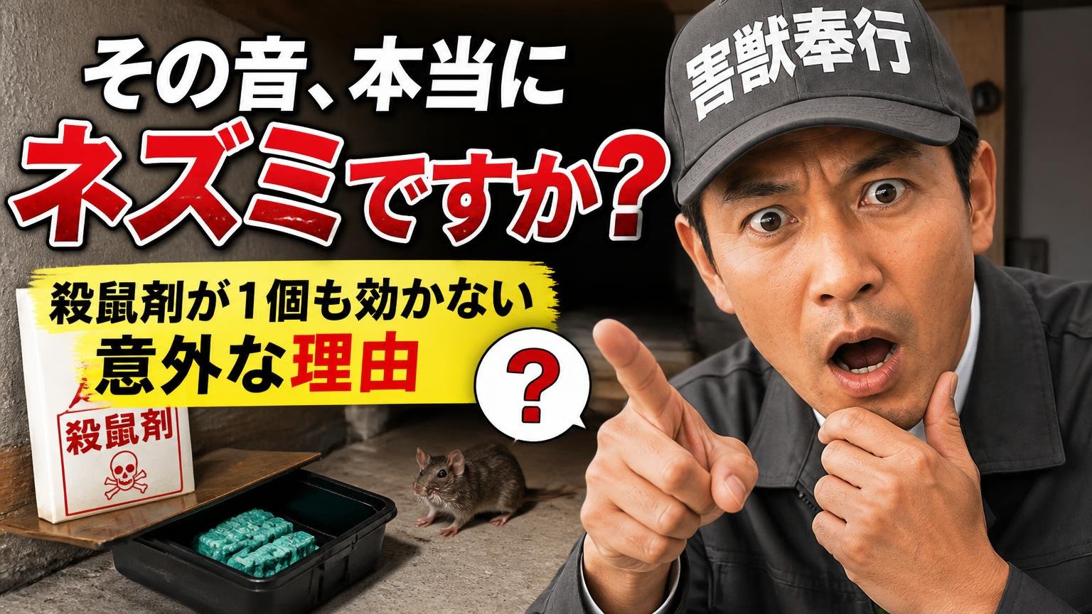 その音、本当にネズミですか?殺鼠剤が1個も効かない意外な理由