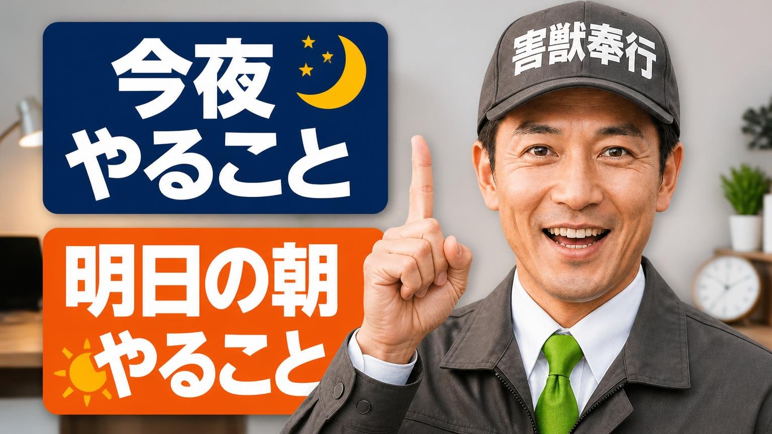 まとめ:今夜やること、明日の朝やること