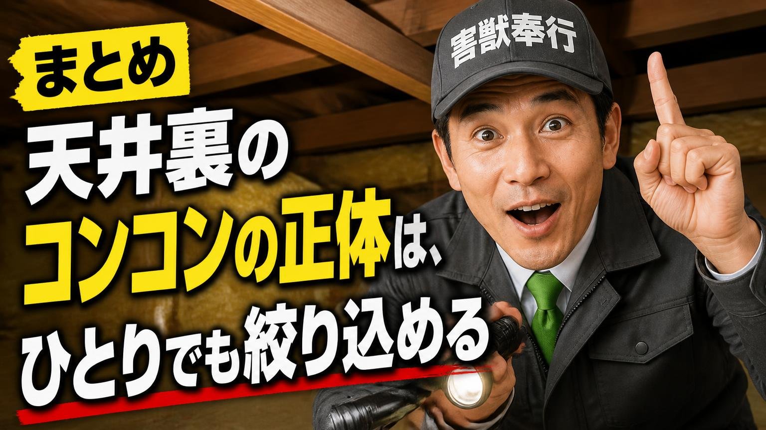 まとめ|天井裏のコンコンの正体は、ひとりでも絞り込める