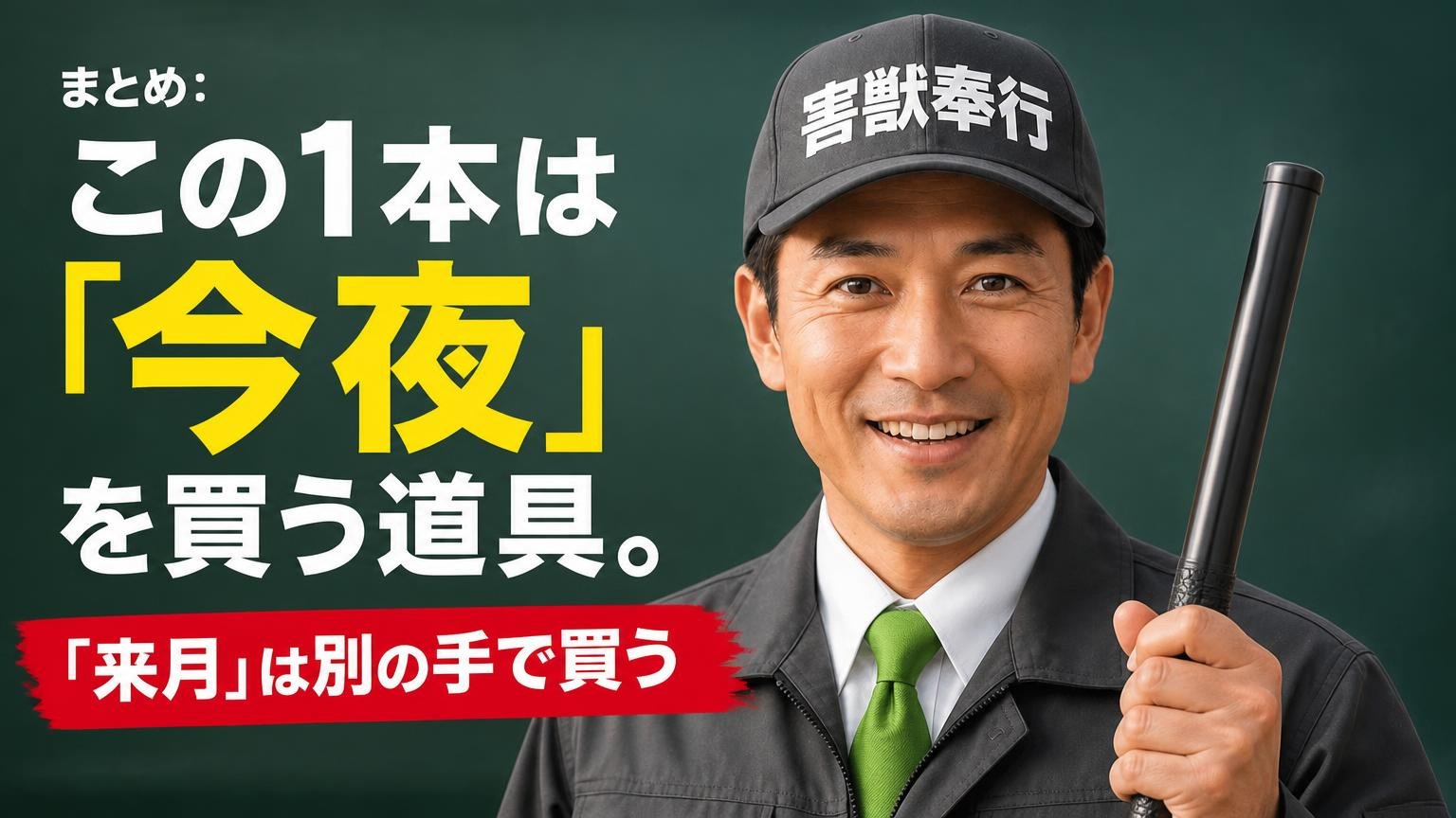 まとめ:この1本は「今夜」を買う道具。「来月」は別の手で買う