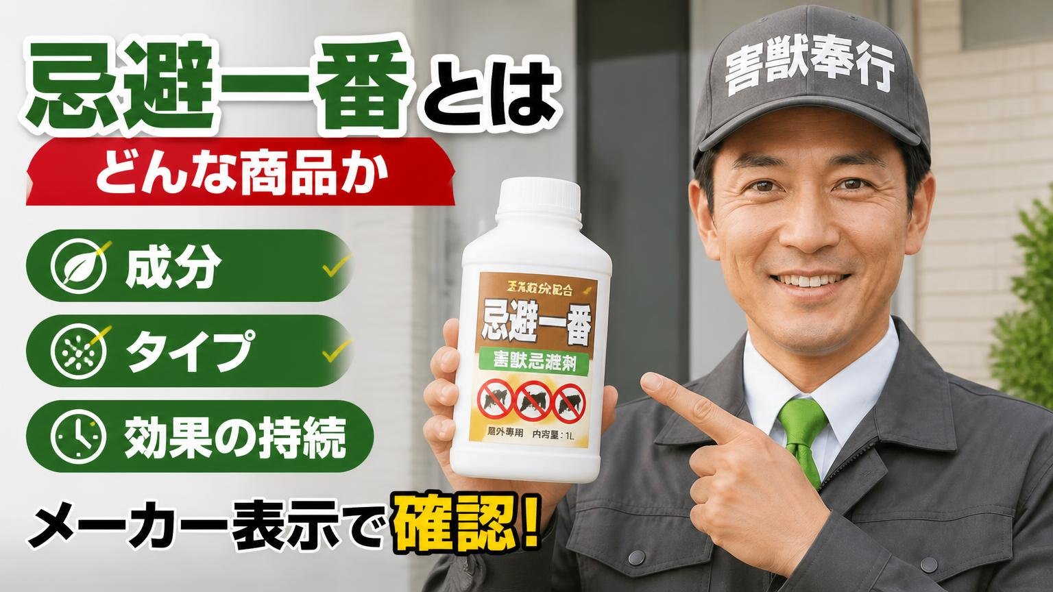 忌避一番とはどんな商品か|成分・タイプ・効果の持続をメーカー表示で確認する