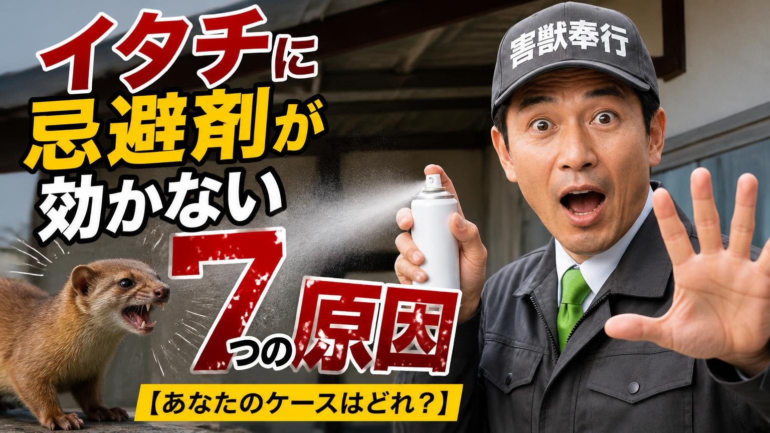 イタチに忌避剤が効かない7つの原因【あなたのケースはどれ?】
