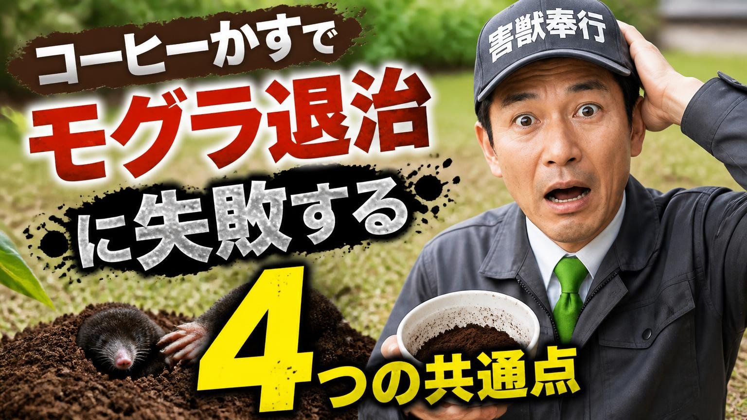コーヒーかすでモグラ退治に失敗する人の4つの共通点