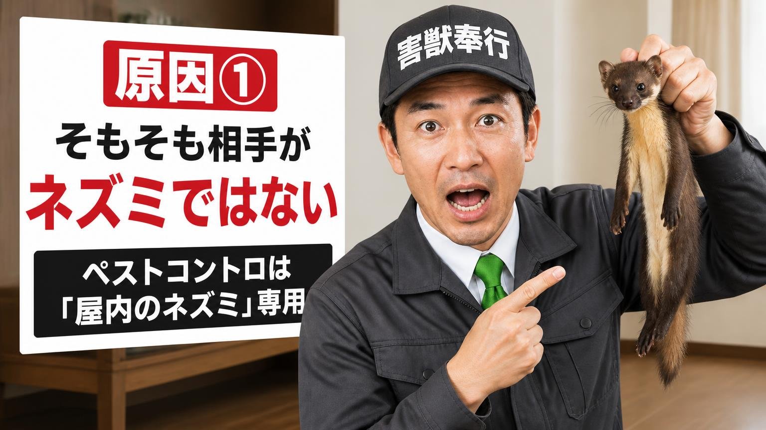 原因①:そもそも相手がネズミではない|ペストコントロは「屋内のネズミ」専用