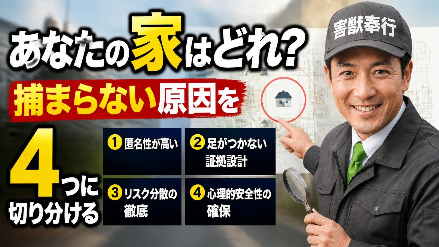 あなたの家はどれ? 捕まらない原因を4つに切り分ける