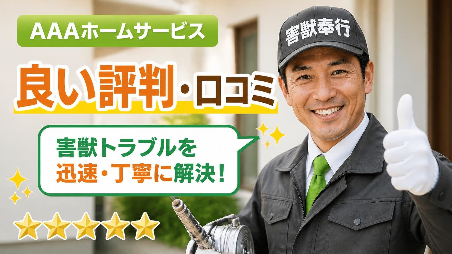 AAAホームサービス(駆除ザウルス)の良い評判・口コミ