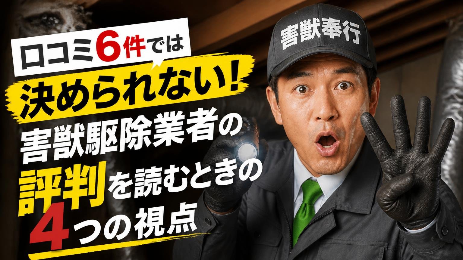 口コミ6件では決められない|害獣駆除業者の評判を読むときの4つの視点