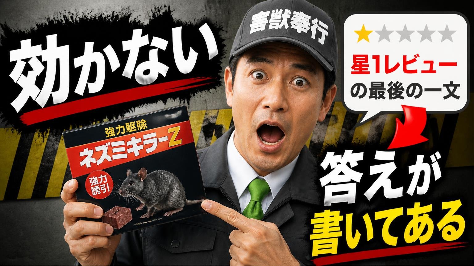 「効かない」というネズミキラーZの悪い口コミ｜星1レビューの"最後の一文"に答えが書いてある