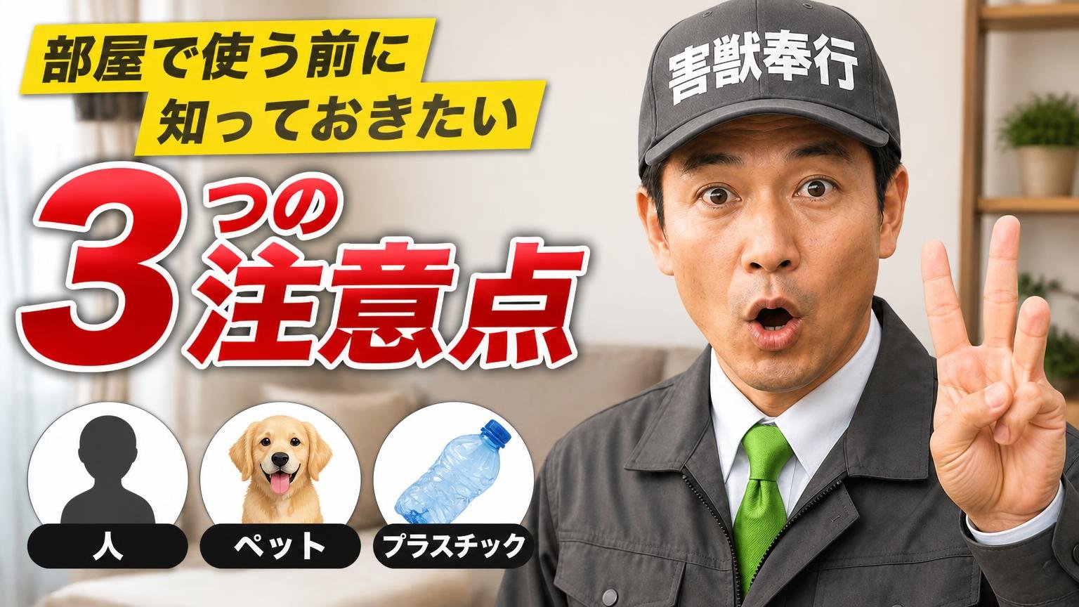 部屋で使う前に知っておきたい3つの注意点(人・ペット・プラスチック)