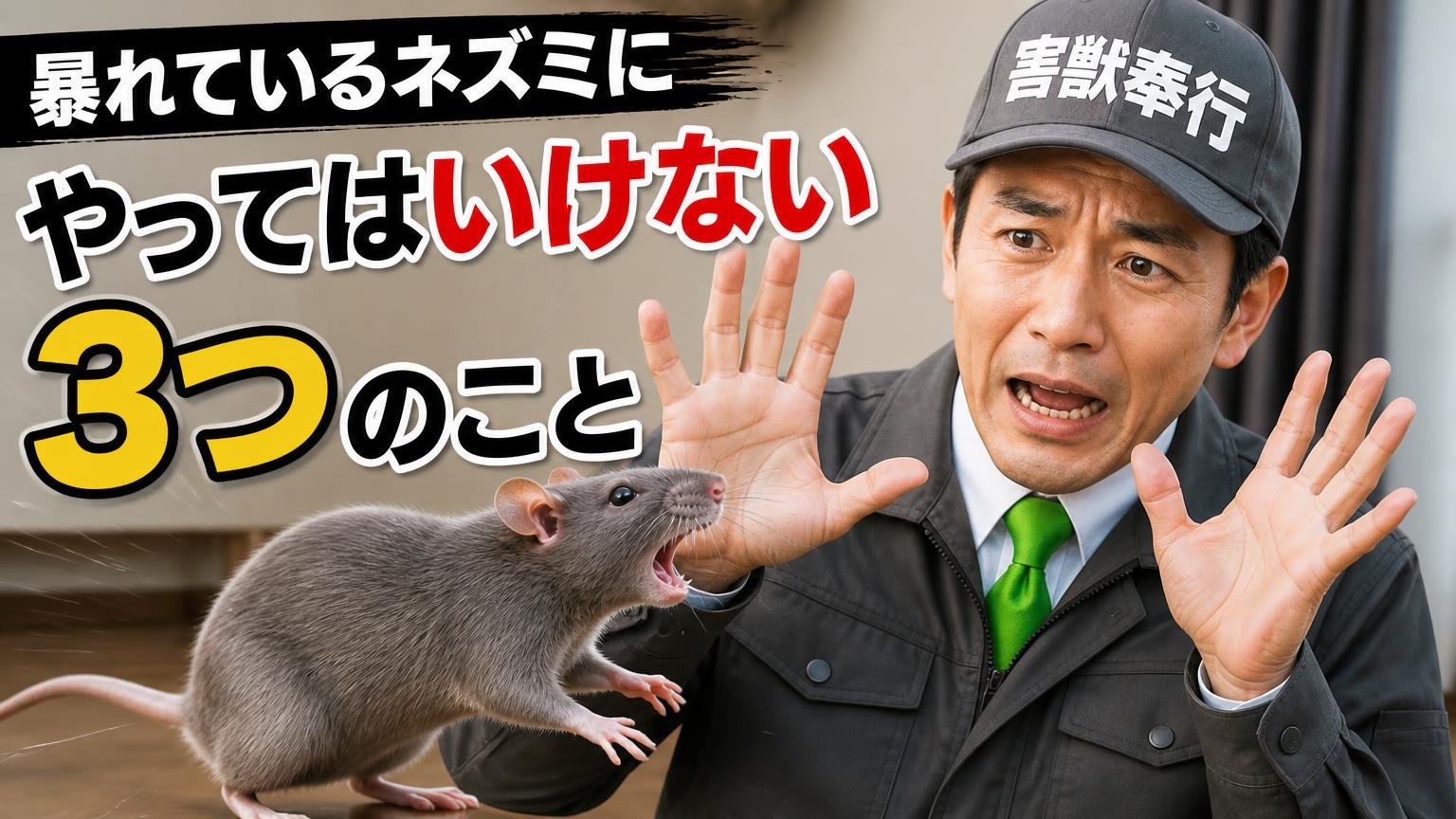 暴れているネズミにやってはいけない3つのこと