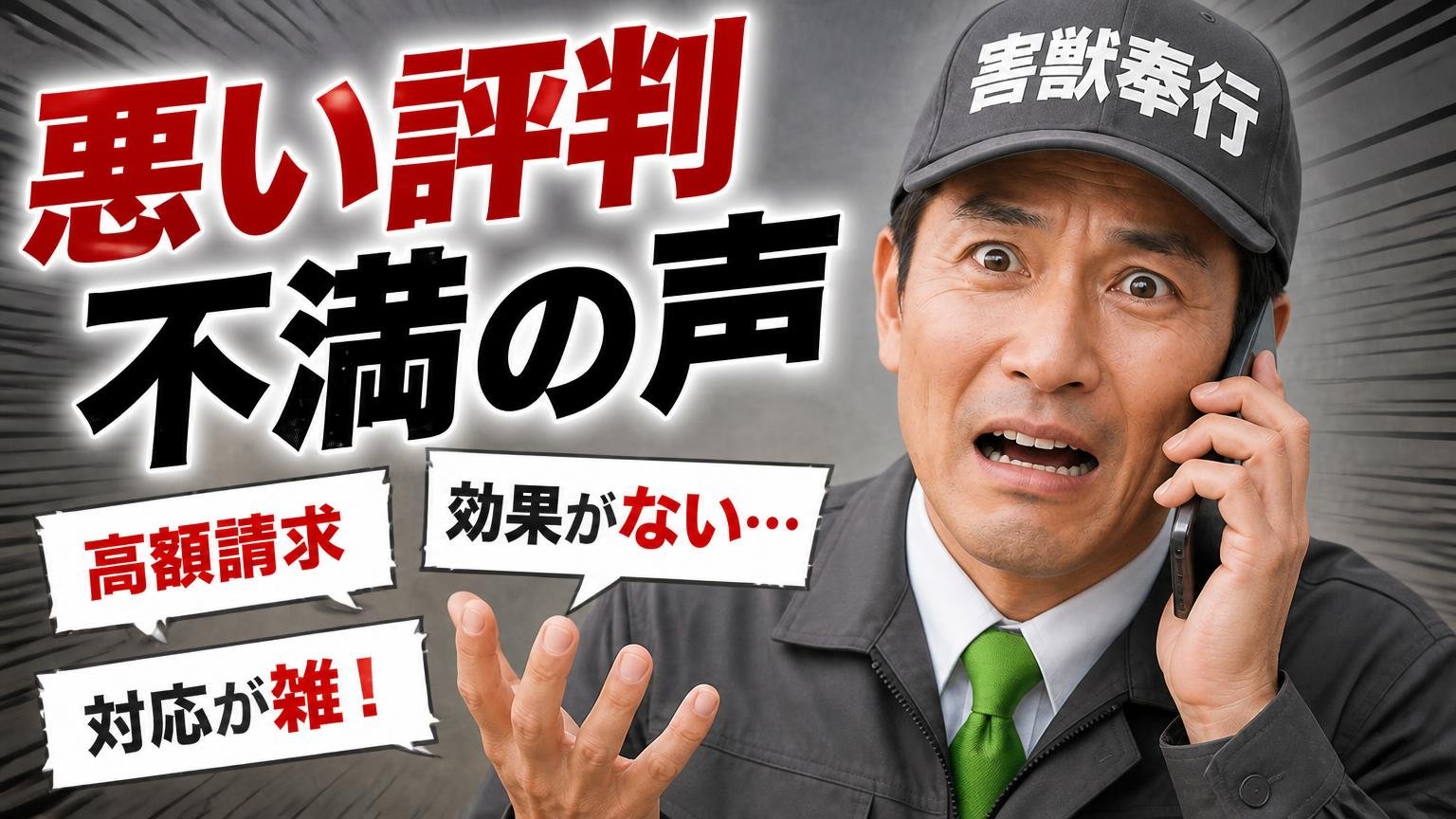 AAAホームサービス(駆除ザウルス)の悪い評判・不満の声