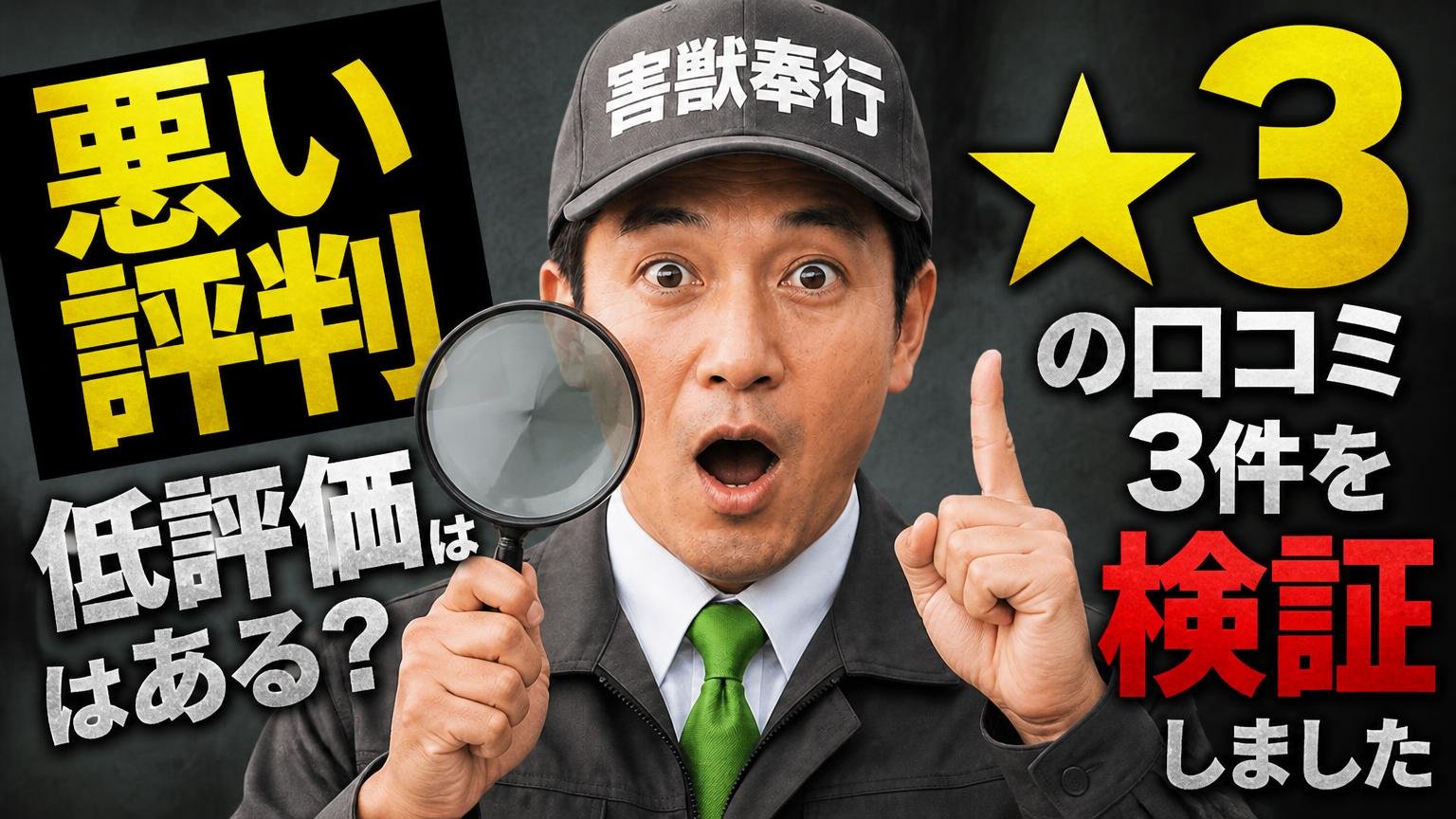 悪い評判・低評価はある?★3の口コミ3件を1件ずつ検証しました