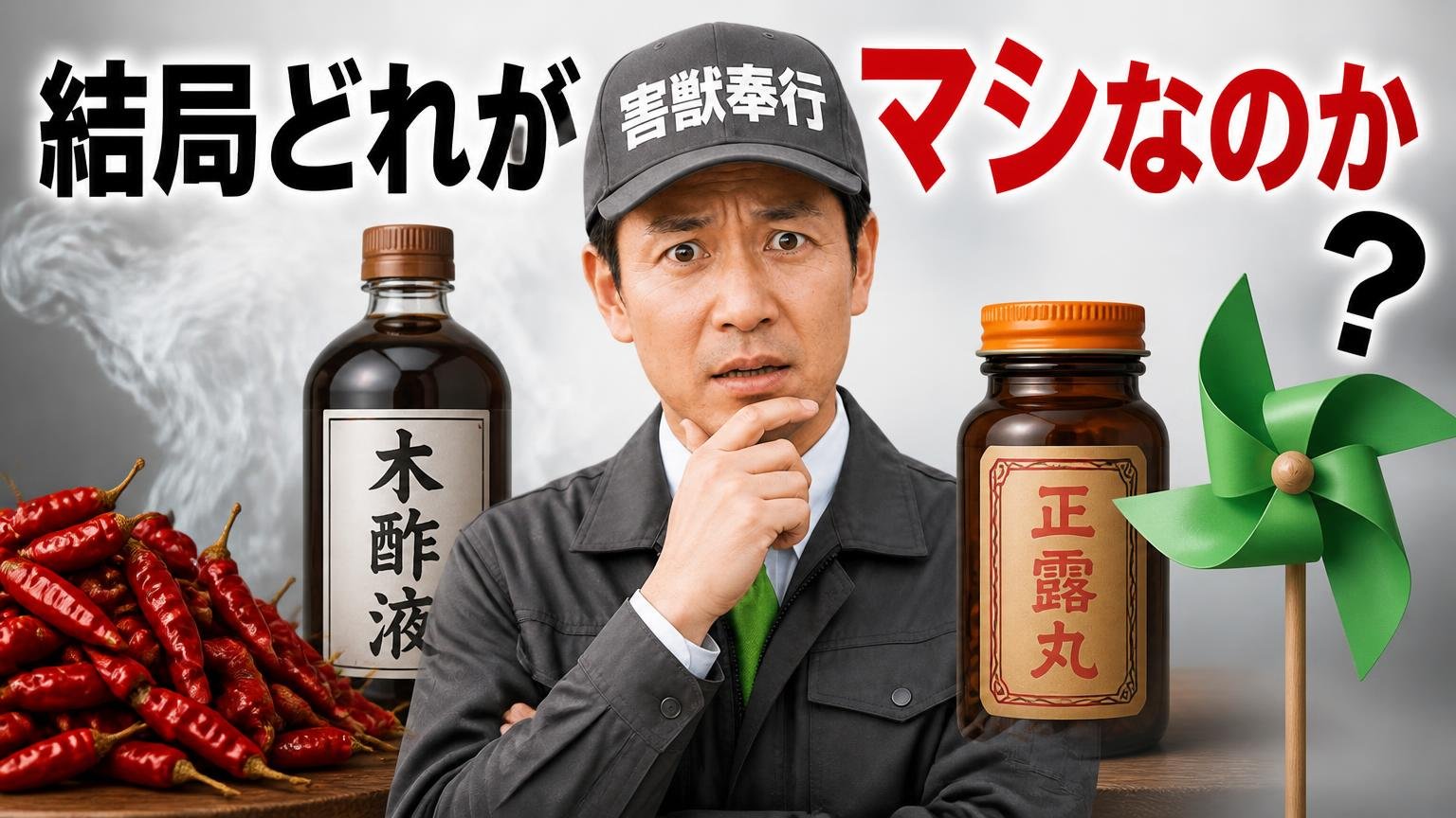 唐辛子・木酢液・正露丸・風車…結局どれがマシなのか