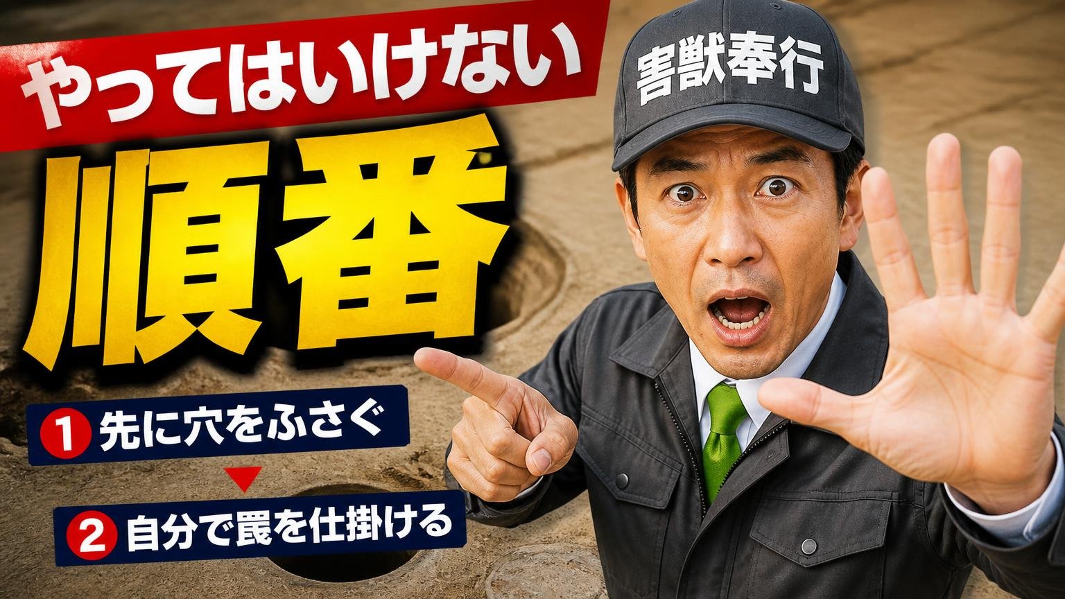 やってはいけない順番があります(先に穴をふさぐ・自分で罠を仕掛ける)