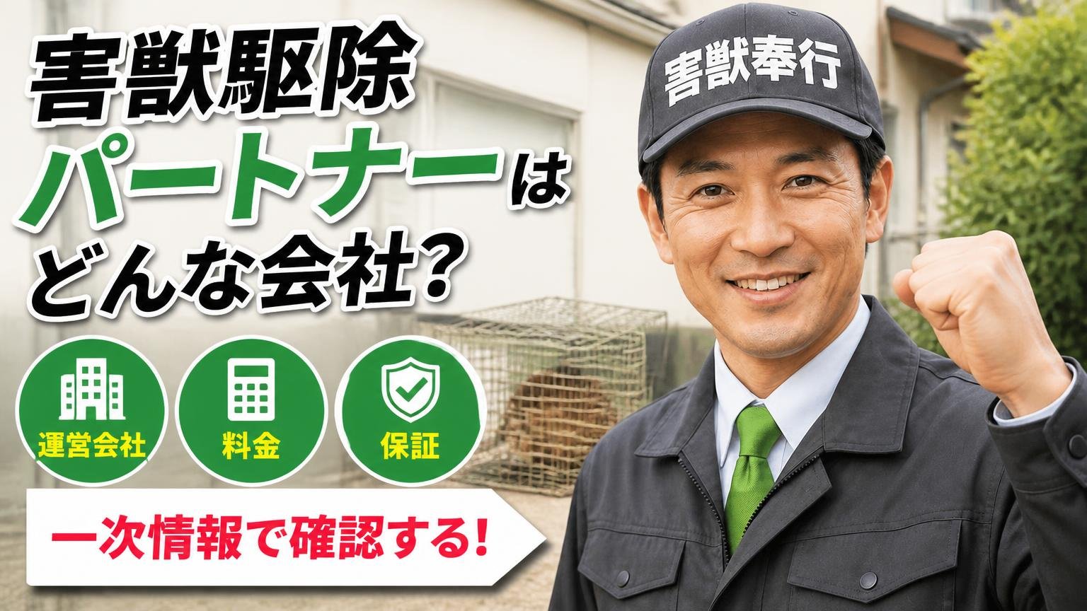 害獣駆除パートナーはどんな会社?運営会社・料金・保証を一次情報で確認する