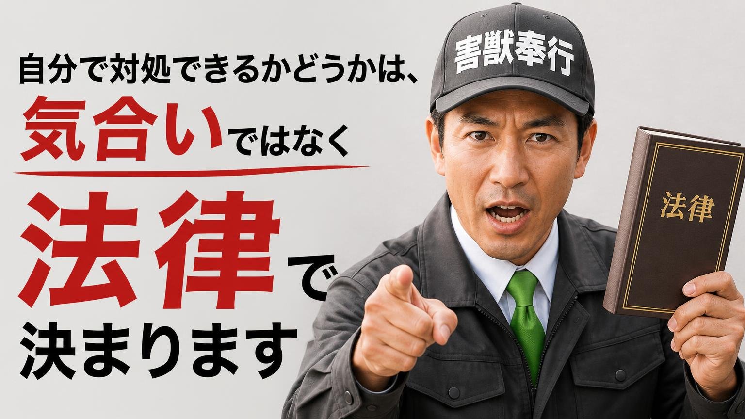 自分で対処できるかどうかは、気合いではなく法律で決まります