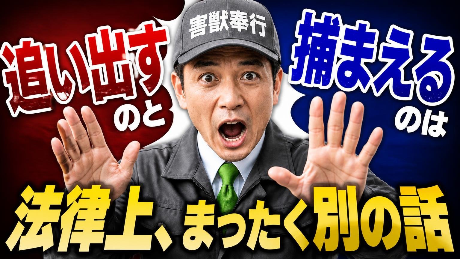 「追い出す」のと「捕まえる」のは、法律上まったく別の話