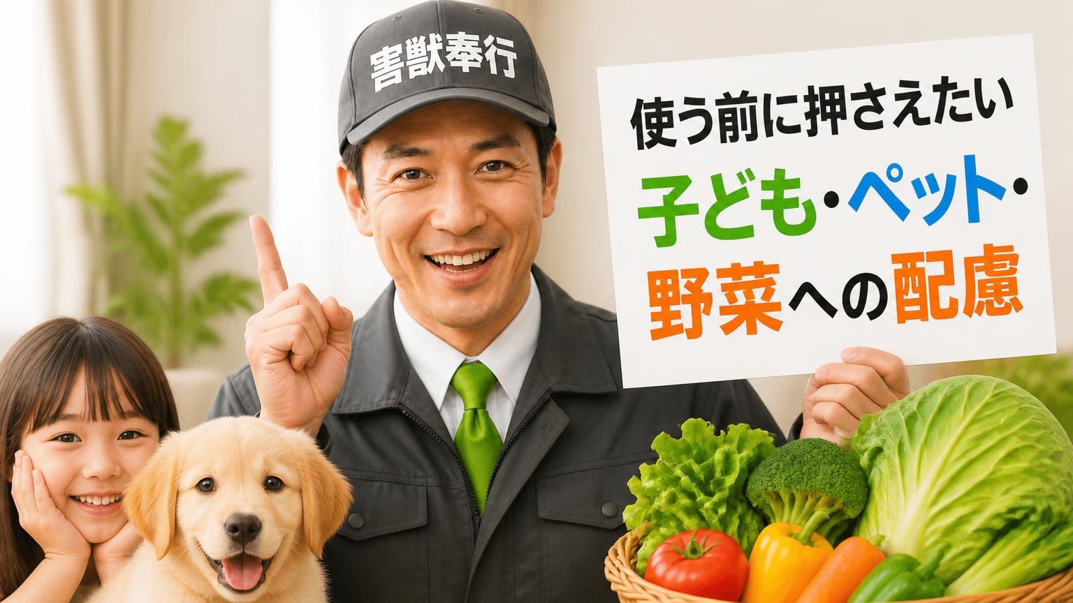 使う前に押さえたい、子ども・ペット・野菜への配慮