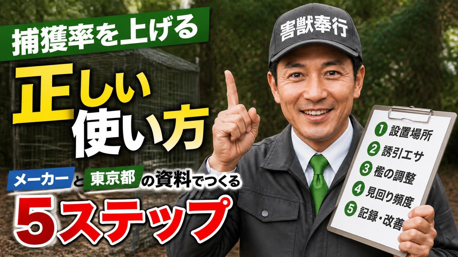 捕獲率を上げる正しい使い方|メーカーと東京都の資料でつくる5ステップ