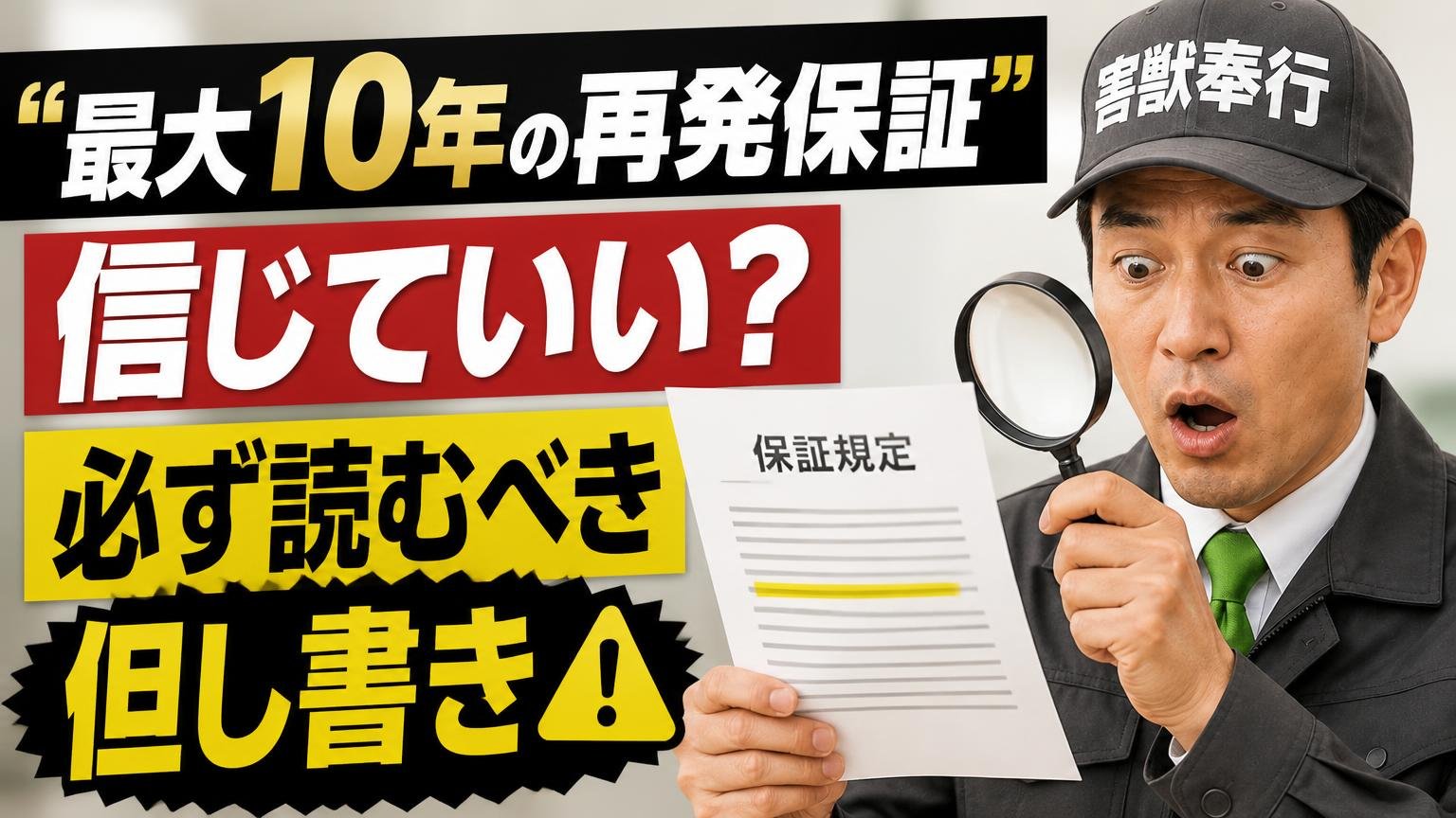 「最大10年の再発保証」は信じていい?必ず読むべき但し書き