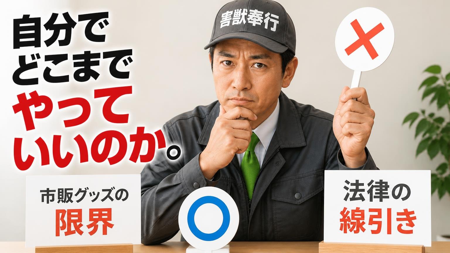 自分でどこまでやっていいのか。市販グッズの限界と、法律の線引き