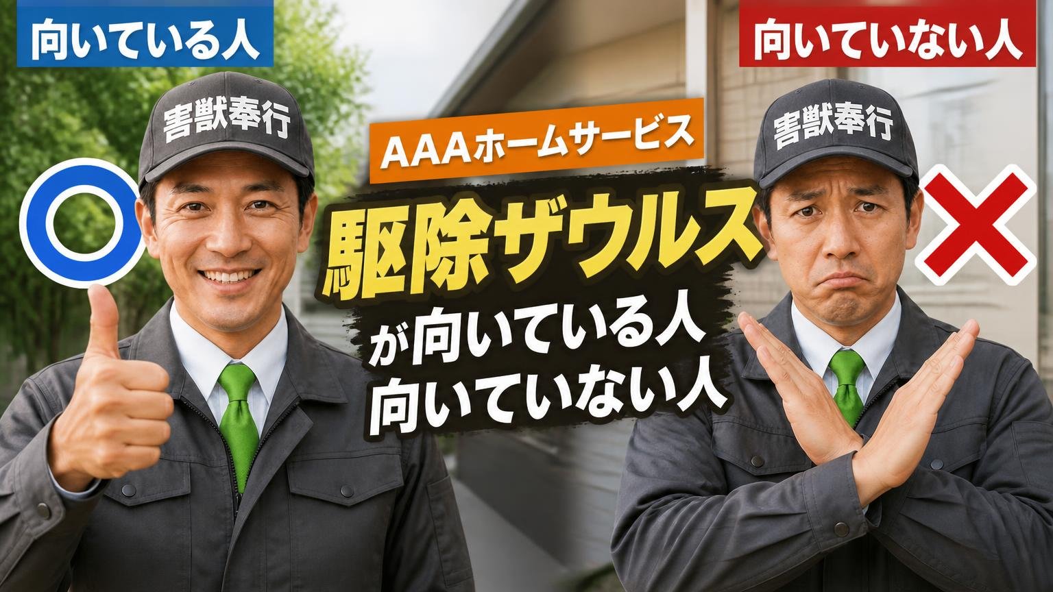 AAAホームサービス(駆除ザウルス)が向いている人・向いていない人