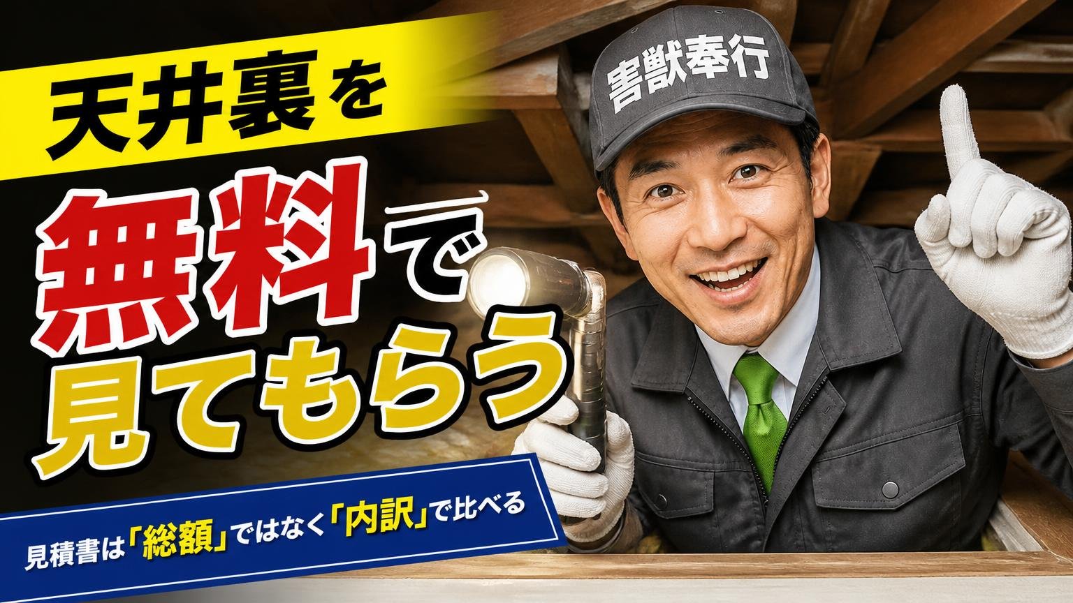 天井裏を無料で見てもらう｜見積書は「総額」ではなく「内訳」で比べる