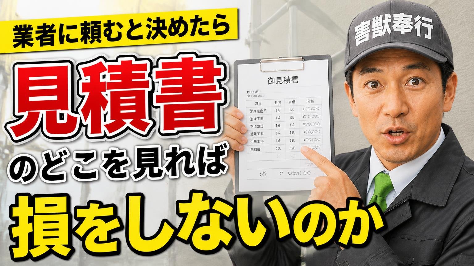 業者に頼むと決めたら。見積書のどこを見れば損をしないのか