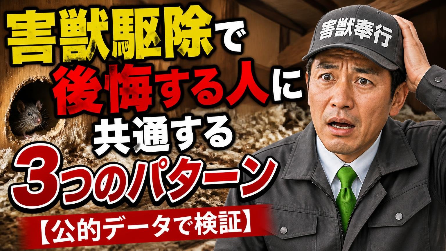 害獣駆除で後悔する人に共通する3つのパターン【公的データで検証】