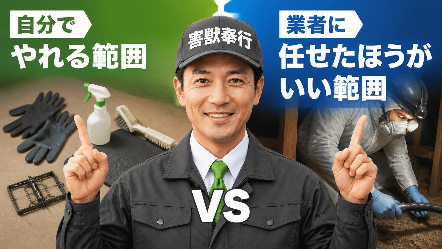 自分でやれる範囲と、業者に任せたほうがいい範囲