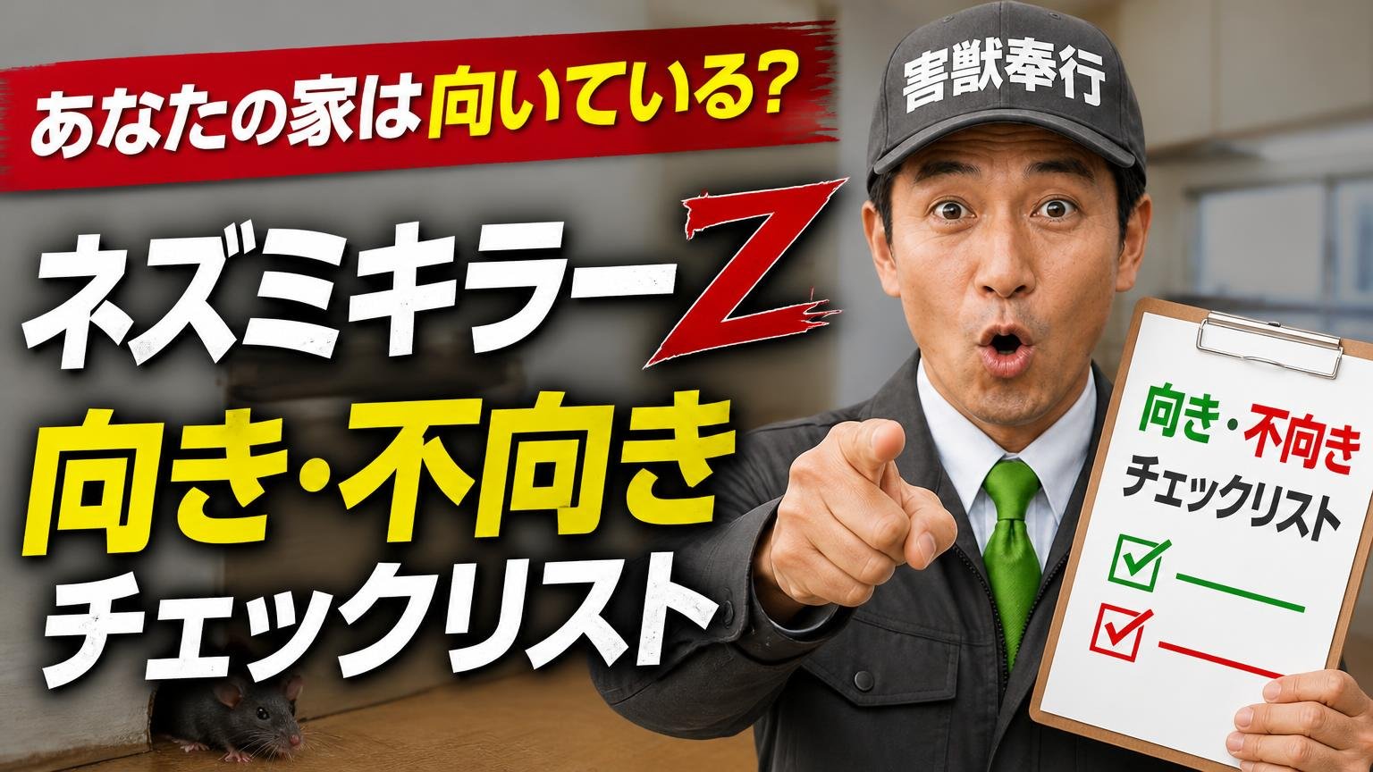 あなたの家は向いている？ネズミキラーZの「向き・不向き」チェックリスト