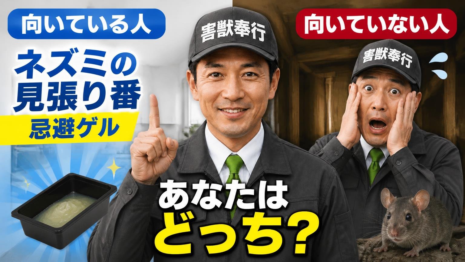あなたはどっち?ネズミの見張り番 忌避ゲルが向いている人・向いていない人
