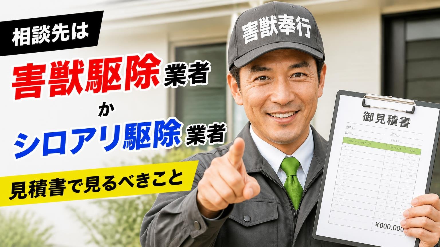 相談先は害獣駆除業者かシロアリ駆除業者か。見積書で見るべきこと