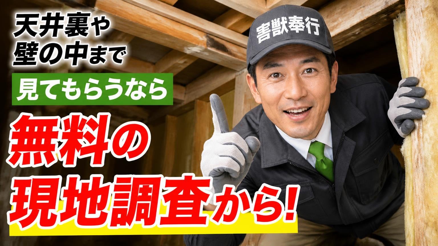 天井裏や壁の中まで見てもらうなら、無料の現地調査から始めるのが早い