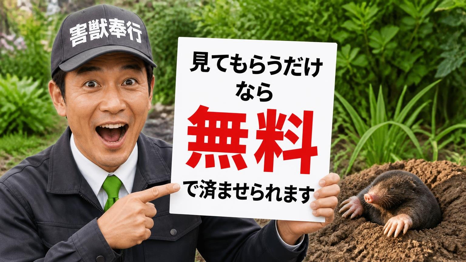 庭のモグラ、「見てもらうだけ」なら無料で済ませられます