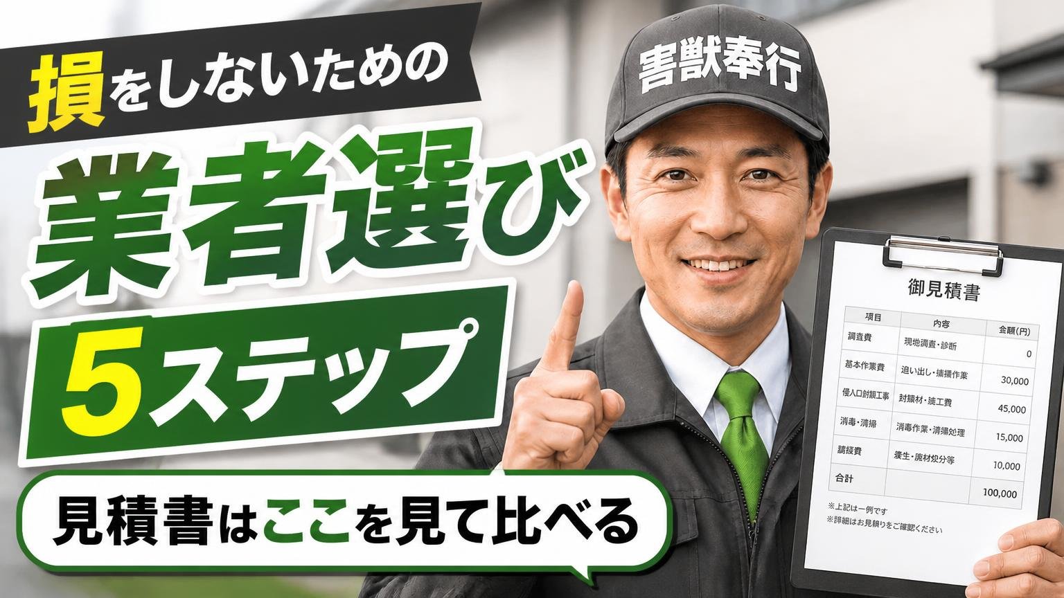 損をしないための業者選び5ステップ|見積書はここを見て比べる