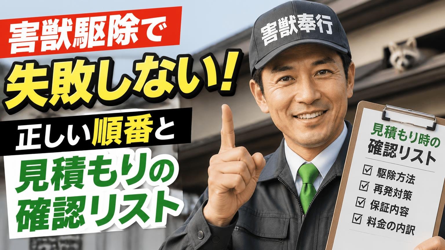 害獣駆除で失敗しないための正しい順番と、見積もり時の確認リスト
