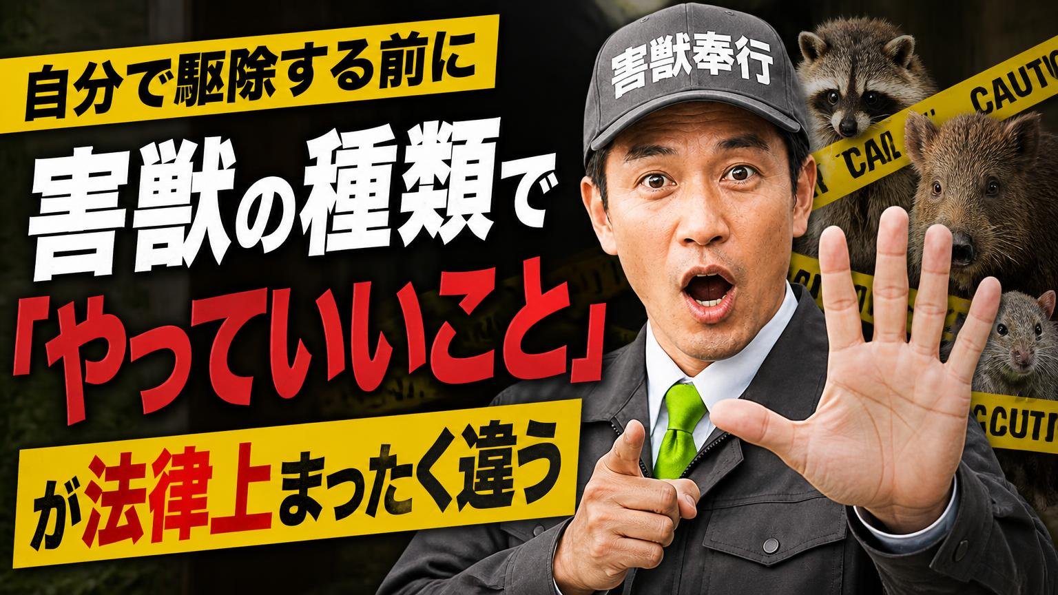自分で駆除する前に|害獣の種類で「やっていいこと」が法律上まったく違う