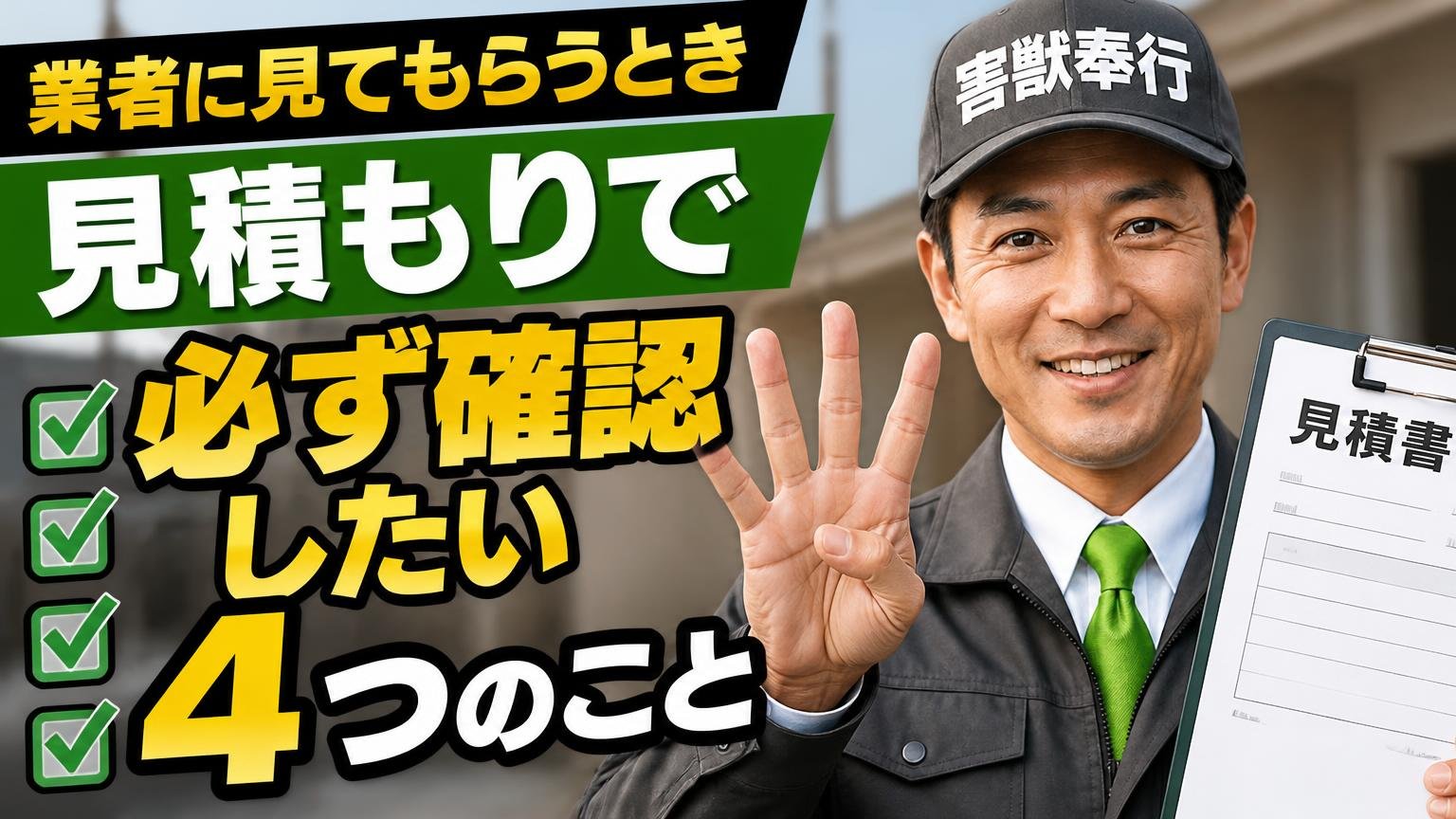 業者に見てもらうとき、見積もりで必ず確認したい4つのこと