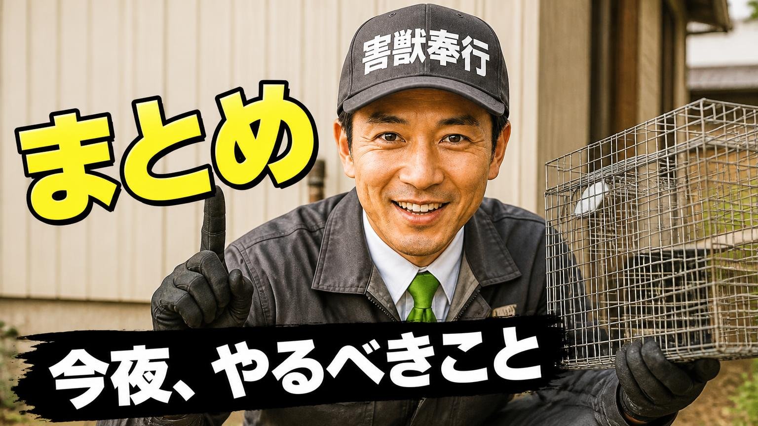 まとめ|害獣退治屋さんの評判と、今夜あなたがやるべきこと