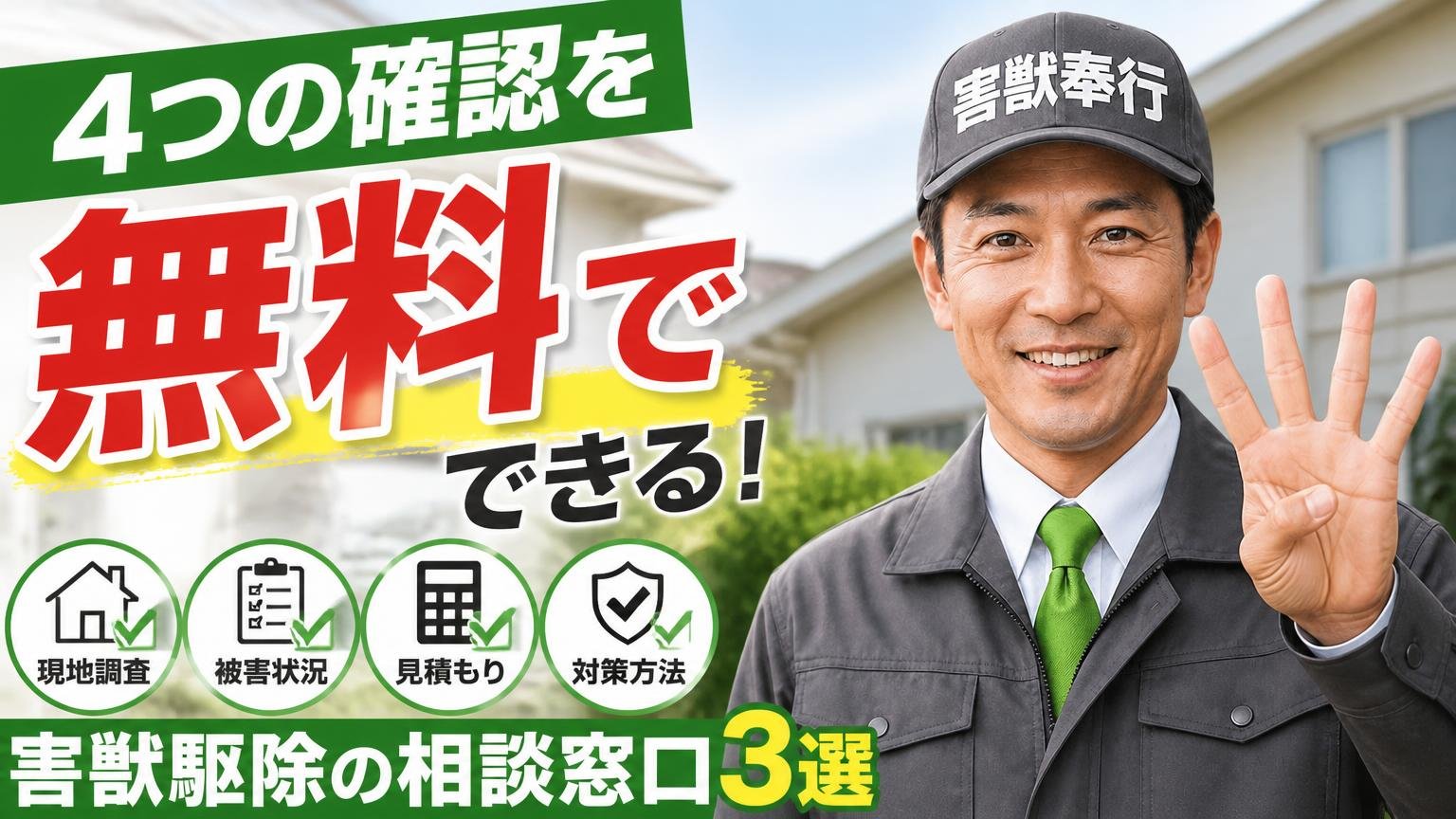 4つの確認を「無料で」できる、害獣駆除の相談窓口3選