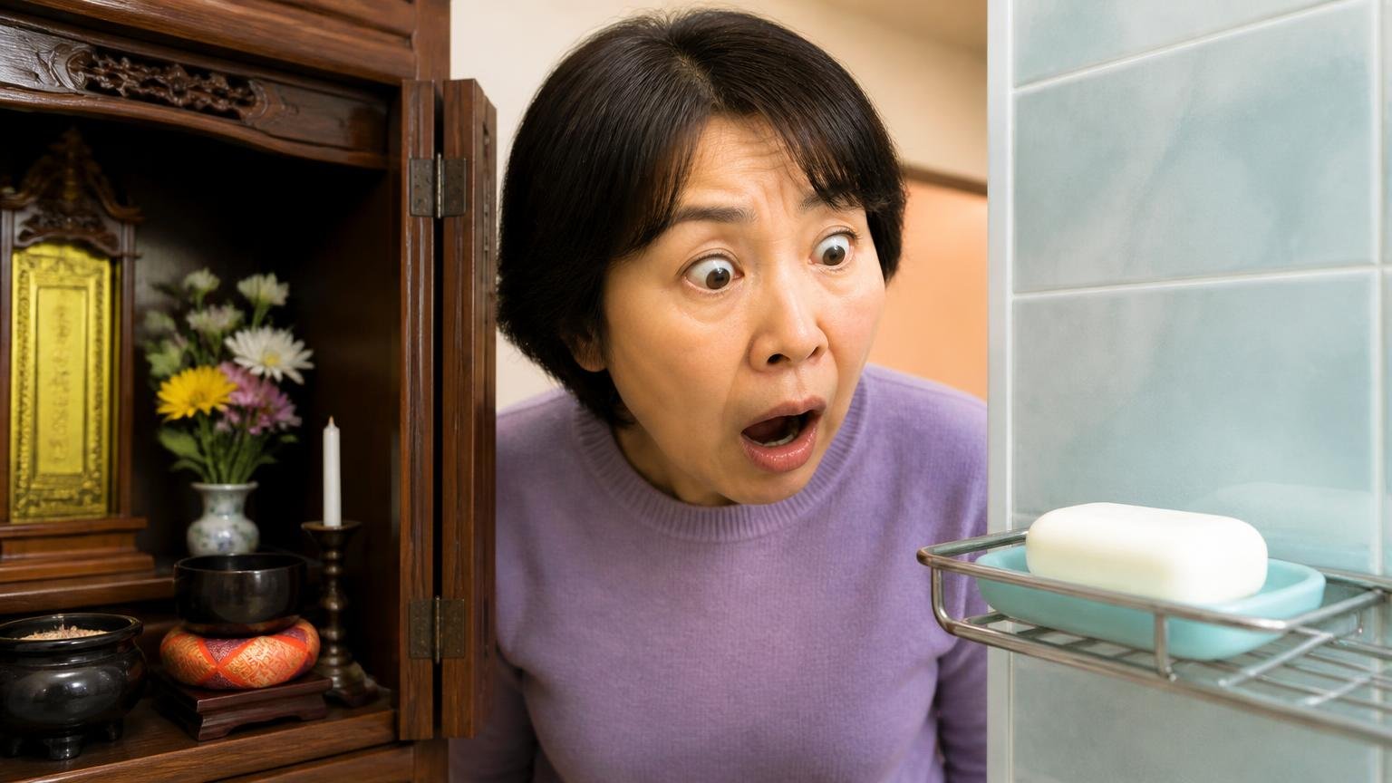 食べ物と思っていないものがエサ。仏壇と風呂場の石けんを見比べて驚く50代女性1人