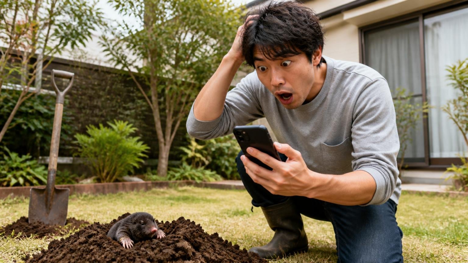 モグラは鳥獣保護管理法の対象 庭での捕獲は許可の問題 自宅の庭 男性1人 スマホで調べ驚く